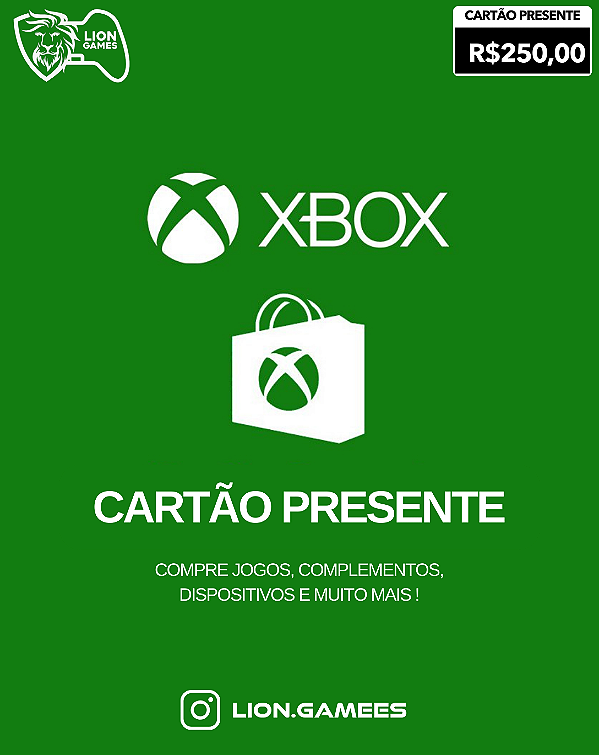 Xbox Live R$250 Reais - Código Digital