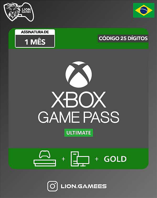 GAME PASS ULTIMATE BRASIL 1 MÊS- CÓDIGO 25 DIG