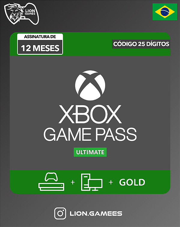 GAME PASS ULTIMATE BRASIL 12 MESES - CÓDIGO 25 DIG