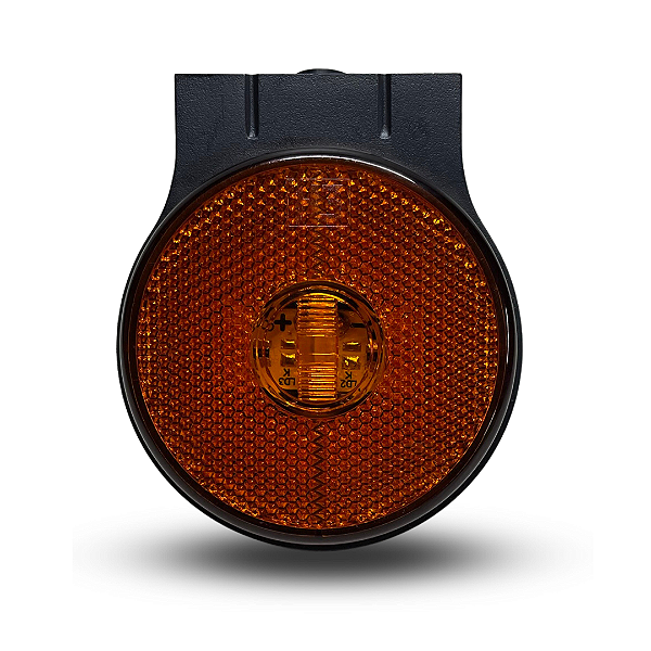 LANTERNA LATERAL LED COM SUPORTE - 65MM ÂMBAR BIVOLT