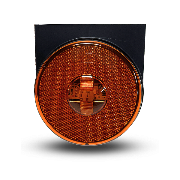 LANTERNA LATERAL LED 85MM AMBAR COM SUPORTE BIVOLT