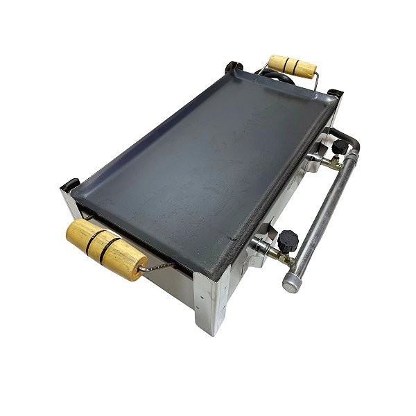 FOGÃO FOGAREIRO 2 BOCAS INOX COM CHAPA INTEIRA