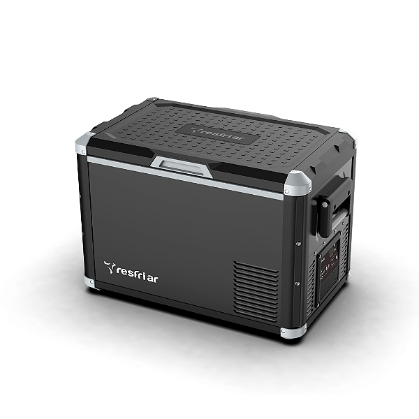 GELADEIRA RESFRI AR 45L PRETO ALUMÍNIO QUADRIVOLT