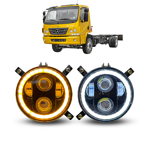 FARÓIS LED ANGEL EYES MB ACCELO 715 915 1016