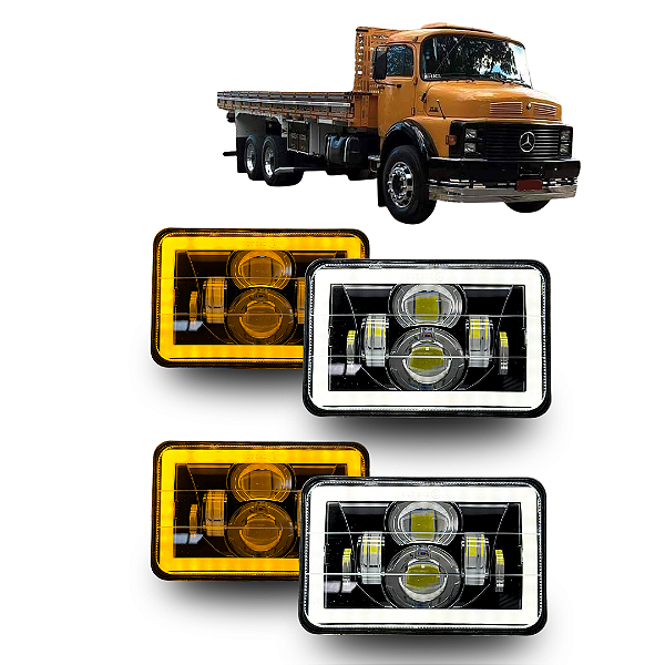 KIT 4 FARÓIS ANGEL LED MB 1113 CARA PRETA P/ ADAPTAÇÃO