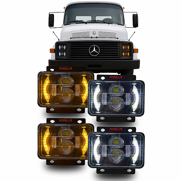 PAR 2 FARÓIS LED MB 1113 CARA PRETA + SUPORTES INSTALAÇÃO
