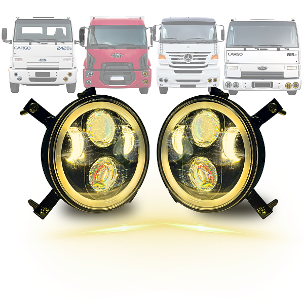 PAR FAROL LED 5,75 ANGEL 4300K LUZ AMARELA CARGO MB 1938S