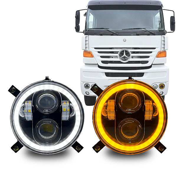 PAR FAROL LED 5,75 ANGEL EYES MB 1938S 1944S DRL SETA 6000K