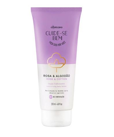 Loção Hidratante Desodorante Corporal Cuide-se Bem Rosa e Algodão 200ml #progressiva