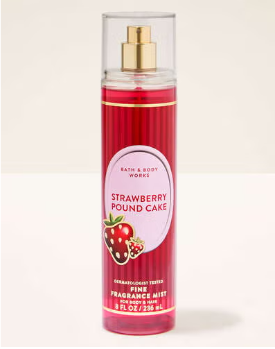 Body Splash Strawberry Pound Cake Bath & Body Works 236ml #progressiva