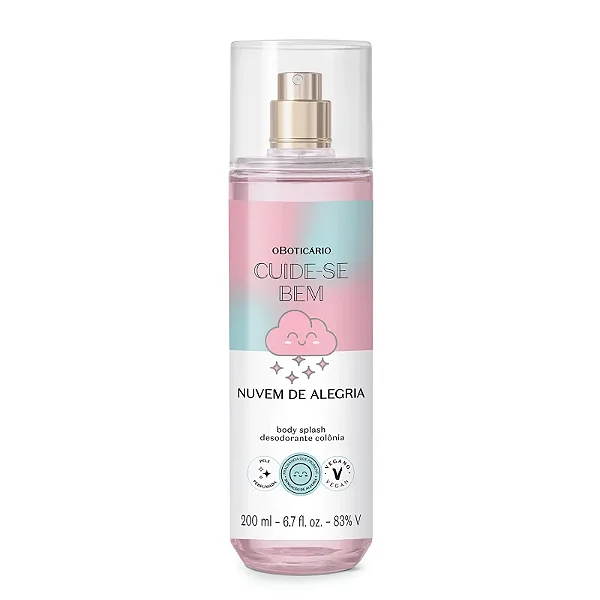 Body Splash Desodrante Colônia Cuide-se Bem Nuvem de Alegria 200ml #progressiva