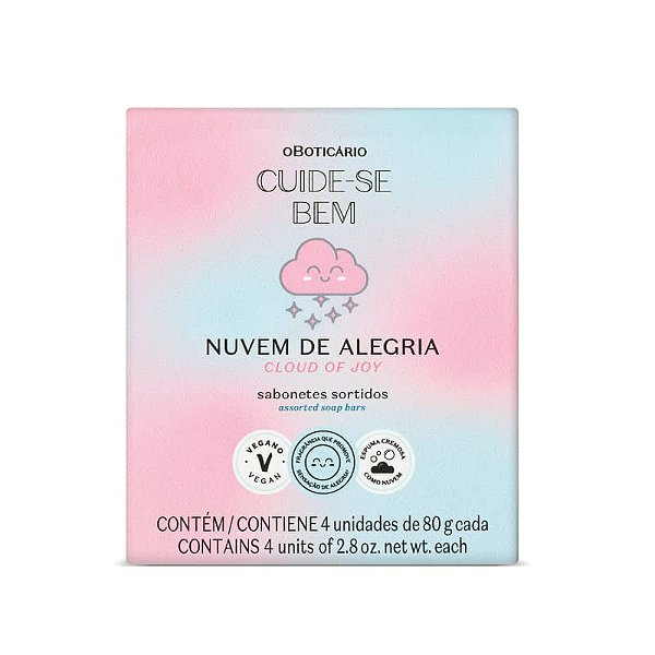Kit Sabonetes Sortidos Cuide-se Bem Nuvem de Alegria 4x80 #nuvemdealegria