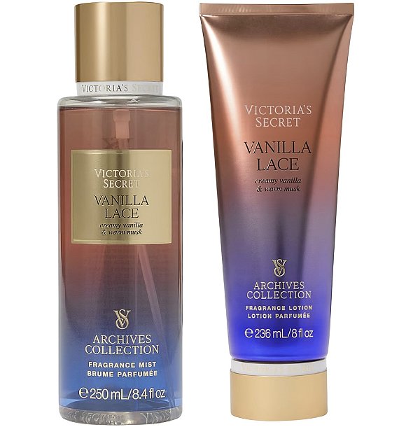 Kit Vanilla Lace - Splash + Loção Hidratante Corporal Victoria's Secret 250ml ml #progressiva