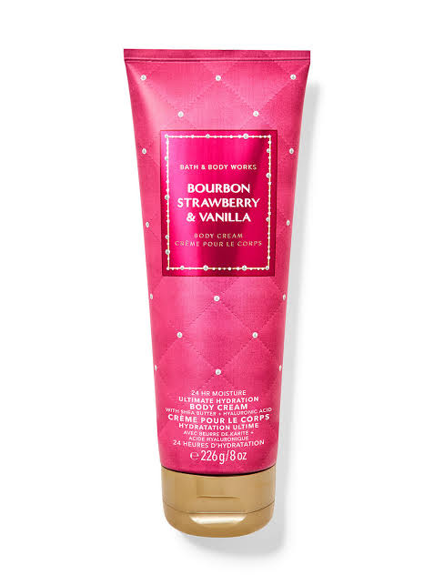 Creme Hidratante Corporal Bourbon Straberry & Vanilla Bath & Body Works 236ml #importado #progressiva