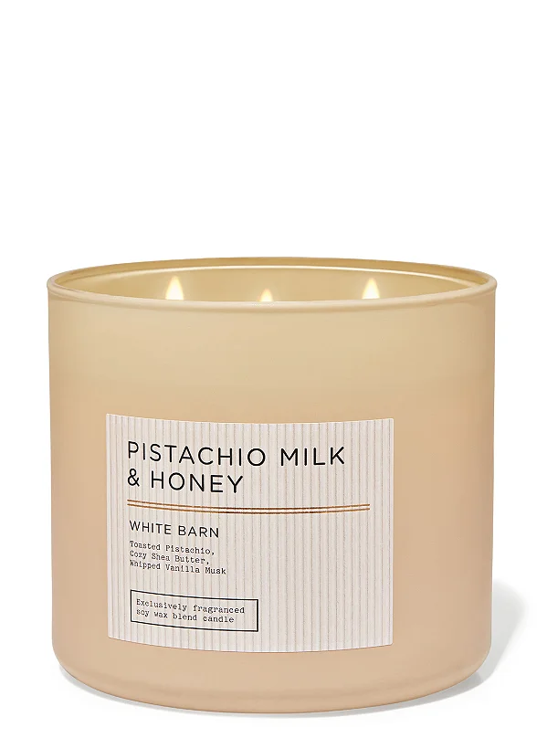 Vela Aromática 3 Pavios Pistachio Milk & Honey Bath & Body Works #progressiva