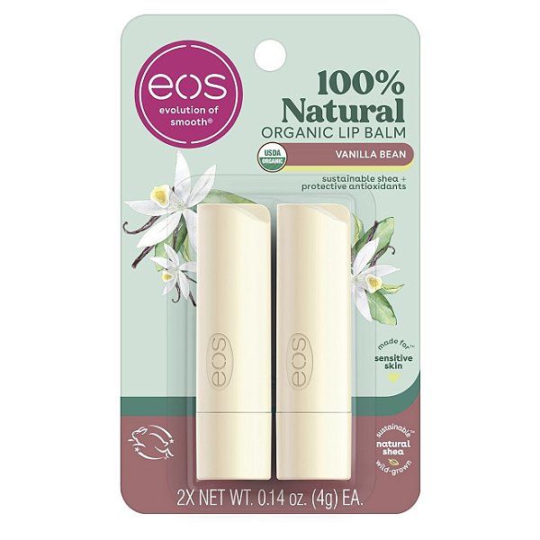 EOS Kit Lip Balm Vanilla Bean Hidratante Labial - Kit com 2un