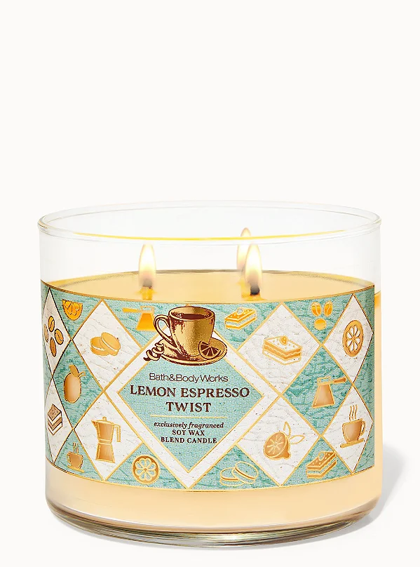 Vela Aromática 3 Pavios Lemon Espresso Twist Bath & Body Works #importados #progressiva