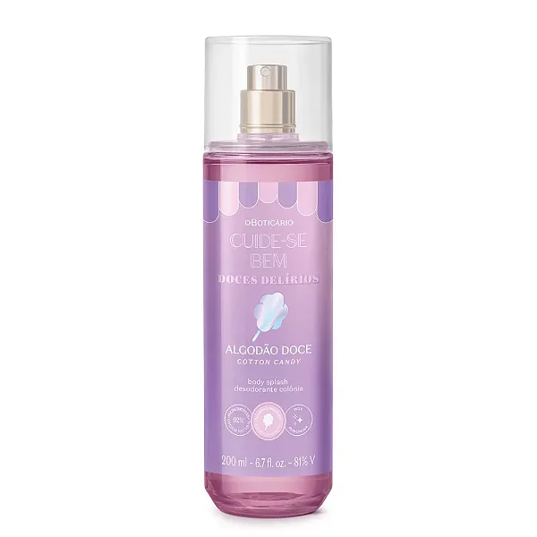 Body Splash Desodorante Colônia Cuide-se Bem Doces Delírios Algodão Doce 200ml