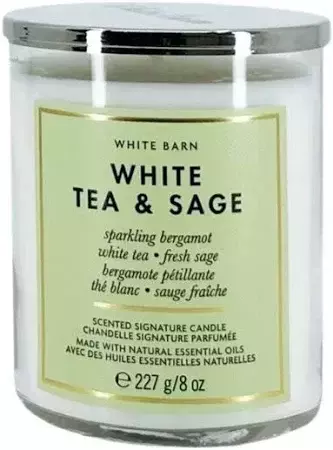 Vela 1 Pavio White Tea & Sage Bath & Body Works 227g #progressiva