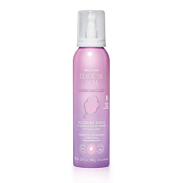 Sabonete Em Mousse Corporal Cuide-se Bem Doces Delírios Algodão Doce 150ml