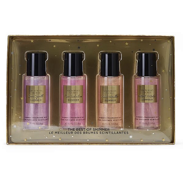 Kit Miniatura Victoria's Secret 4 Body Splash Shimmer 75ml cada #importado