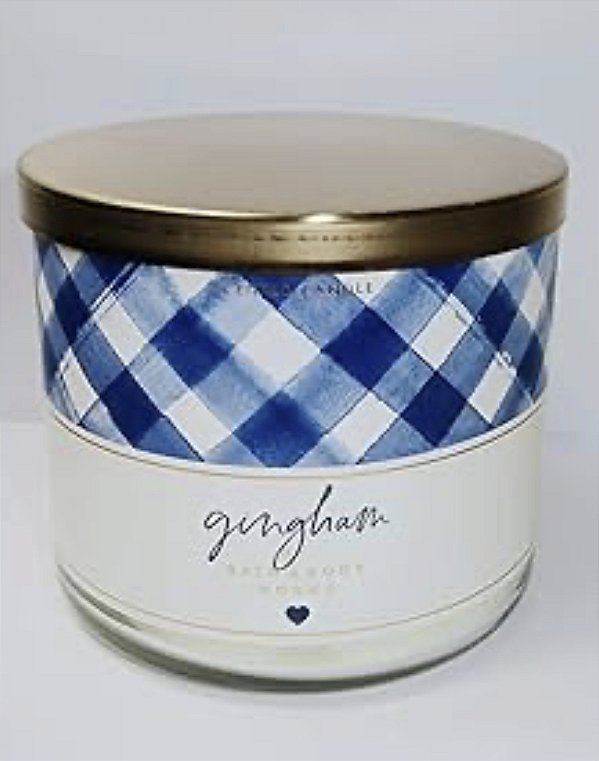 Vela 3 Pavio Gingham Bath & Body Works #progressiva