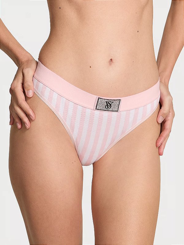 Calcinha Algodão Fio Dental Rosa Clássico Victoria’s Secret