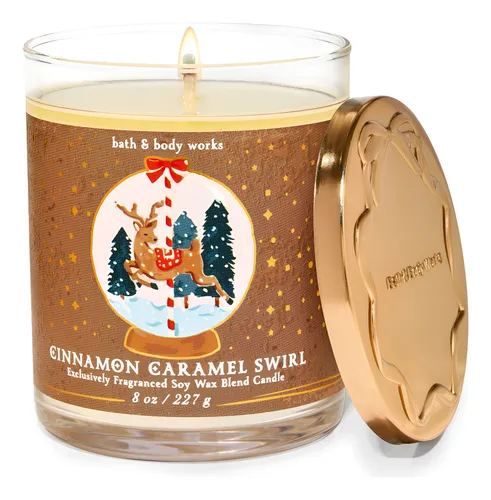 Vela Aromática 1 pavio Cinnamon Caramel Swirl Bath & Body Works #Natal