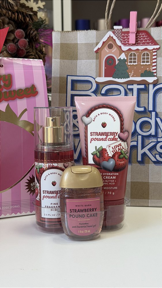 Kit Miniatura Strawberry Pound Cake (3 itens)
