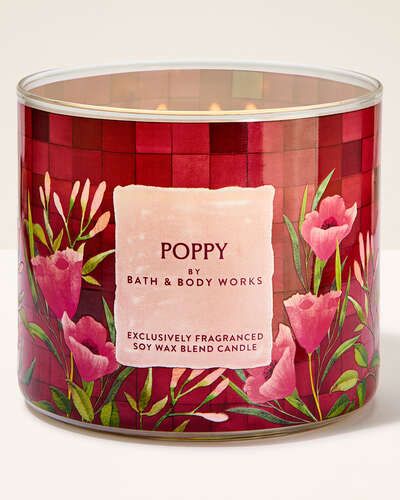 Vela Aromática 3 pavio Poppy Bath & Body Works