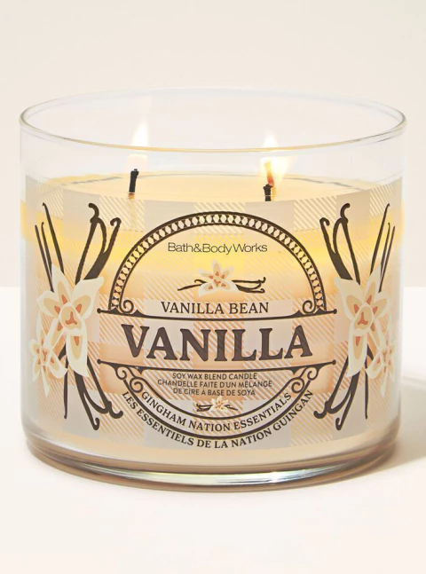 Vela Aromática 3 Pavios Vanilla Bean Vanilla Bath & Body Works