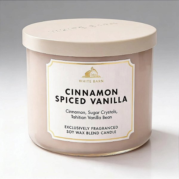 Vela Aromática 3 Pavios Cinnamon Spiced Vanilla Bath & Body Works