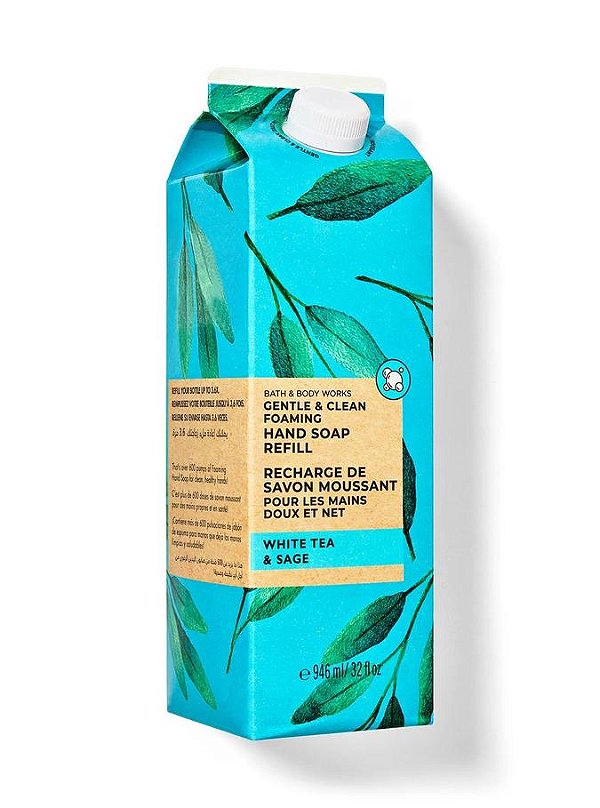 Refil de espuma de Mãos White Tea & Sage Bath & Body Works