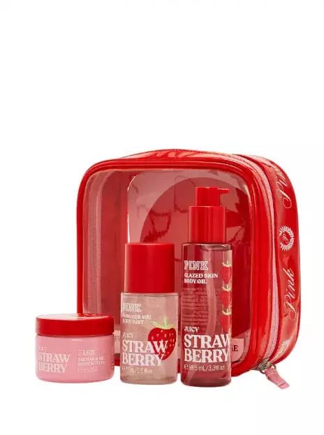 Kit Pink Juicy Strawberry Bath & Body Works - Contém 4 Itens