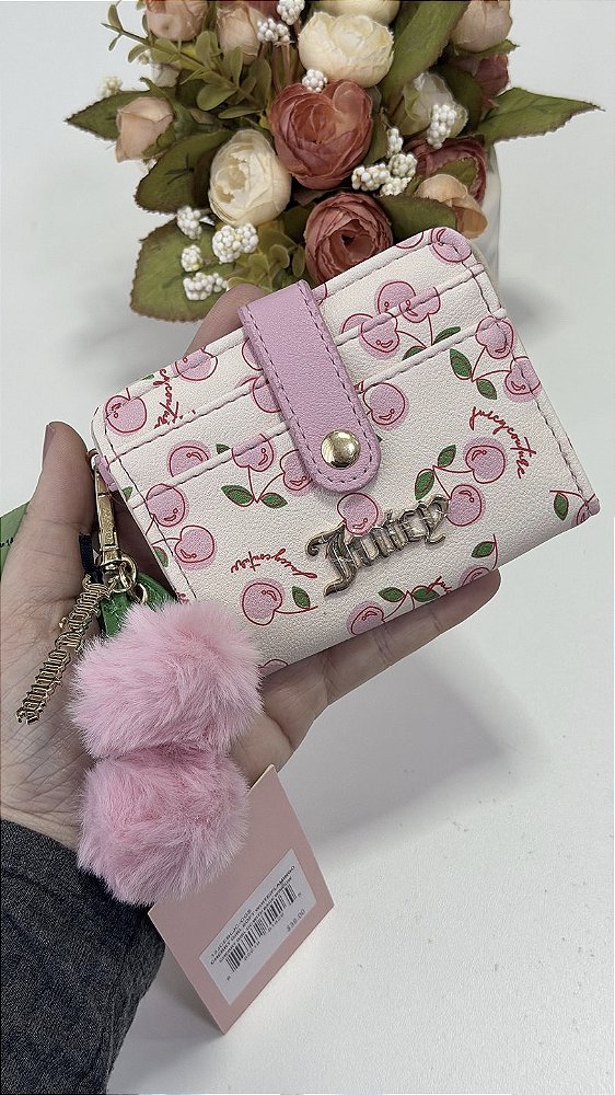 Mini Carteira Juicy Couture Rosa Cherry