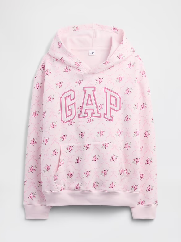 GAP Moletom Branco e Rosa Florido