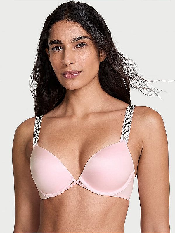 Sutiã Rosa Com Alça Com Strass Victoria’s Secret Tam 36D