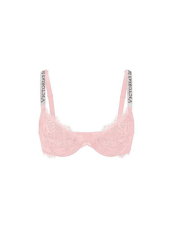 Sutiã Com Renda Alça Com Strass Rosa Victoria’s Secret Tam 34DDD