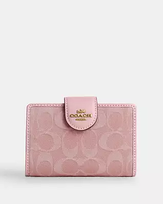 COACH Carteira Corner Medium Zip Wallet açor Soft Pink