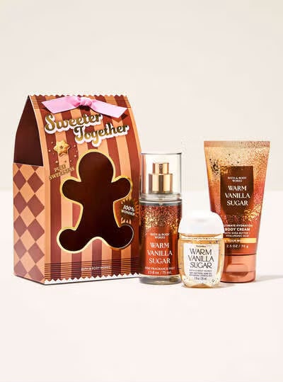 Kit Miniatura Warm Vanilla Sugar Bath & Body Works 3 Itens