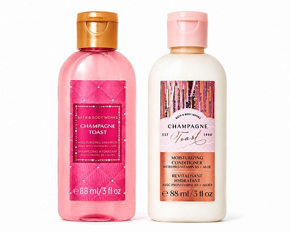 Kit Shampoo + Condicionador Travel Size Champagne Toast 88ml Bath & Body Works