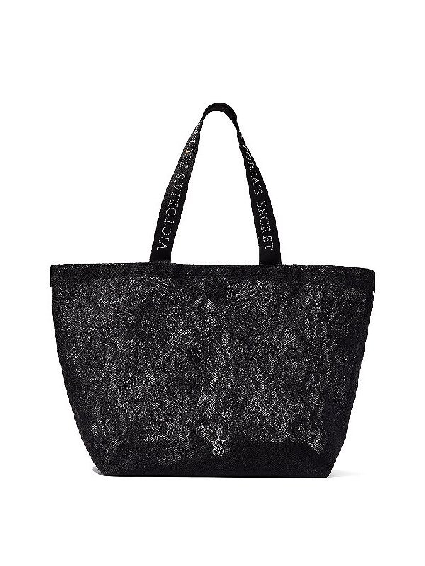 Bolsa Tote Preta Renda Victoria´s Secret
