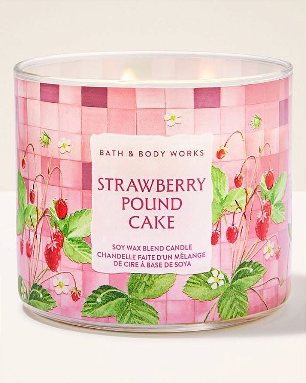 Vela Aromática 3 Pavio Strawberry Pound Cake Bath & Body Works