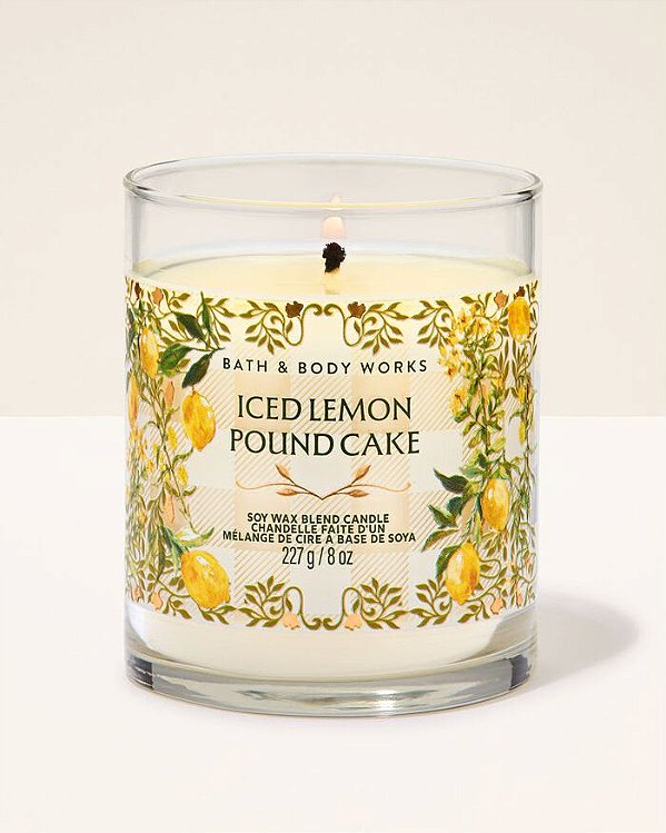 Vela Aromática 1 Pavio Iced Lemon Pound Cake Bath & Body Works