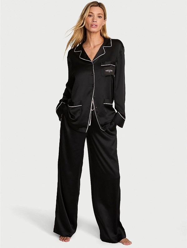 PRÉ VENDA Pijama Longo Preto Com Asas Fashion Show 2026 Victoria´s Secret