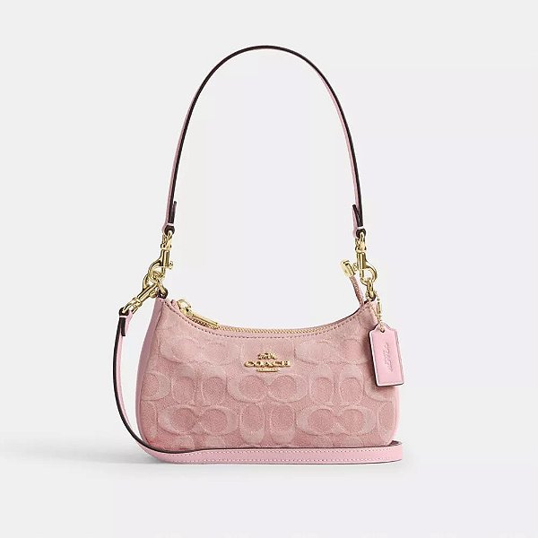 Coach Tery Mini Crossbody Bag Pink Denin