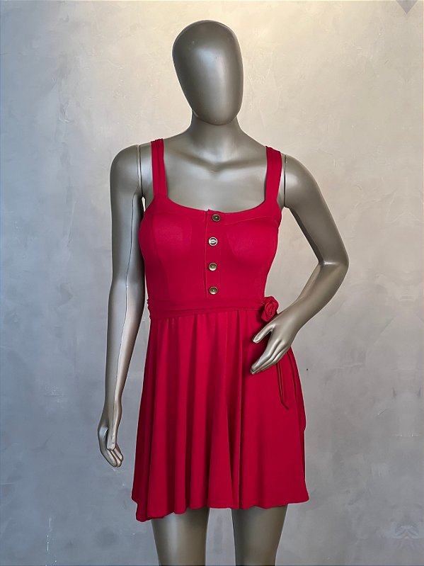 Vestido Curto 4 botões