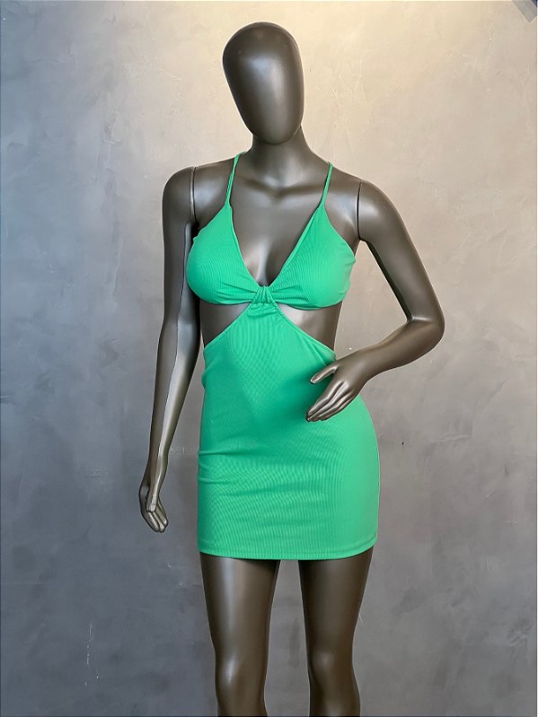 Vestido Curto Com Decote