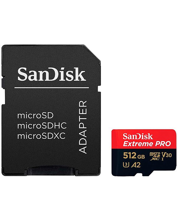 Mem Micro SD 512 Sandisk Extreme Pro 200-140MB U3 4K C/Adap (SDSQXCD-512G-GN6MA)
