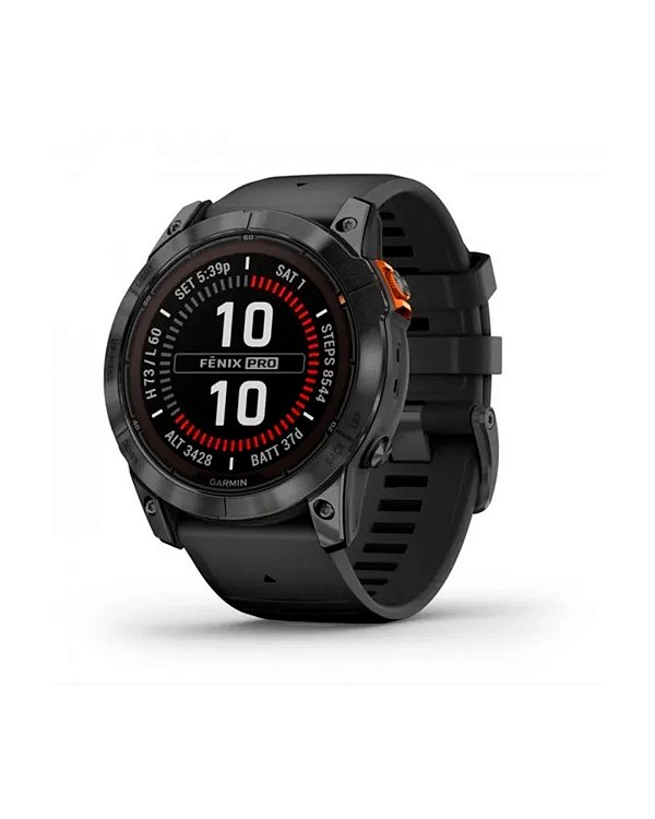 Relógio Garmin Fenix 7X Pro Solar - Slate Grey com Black Band